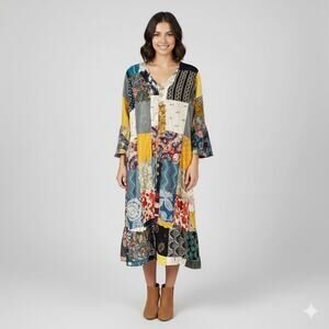 Ashley Taylor Boho Patchwork Cotton Dress NWT